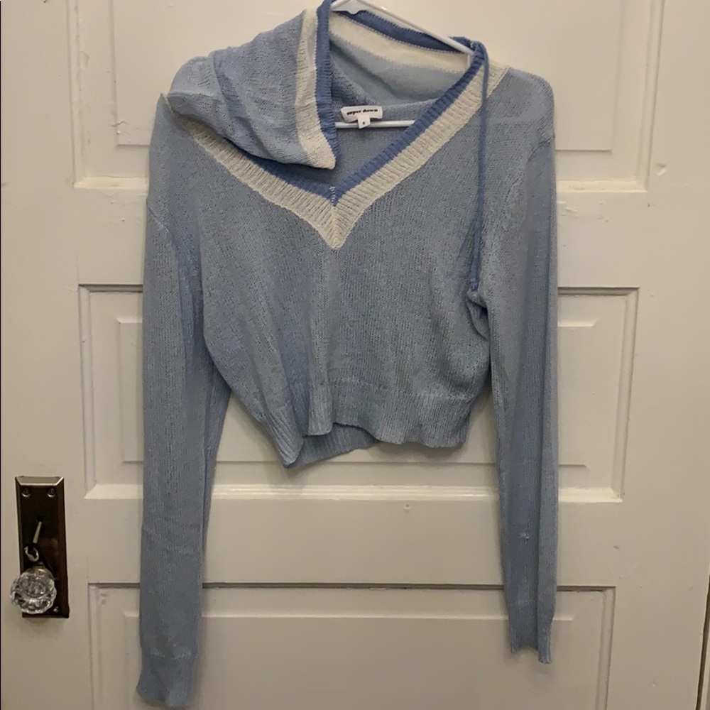 Super down cropped sweater hoodie